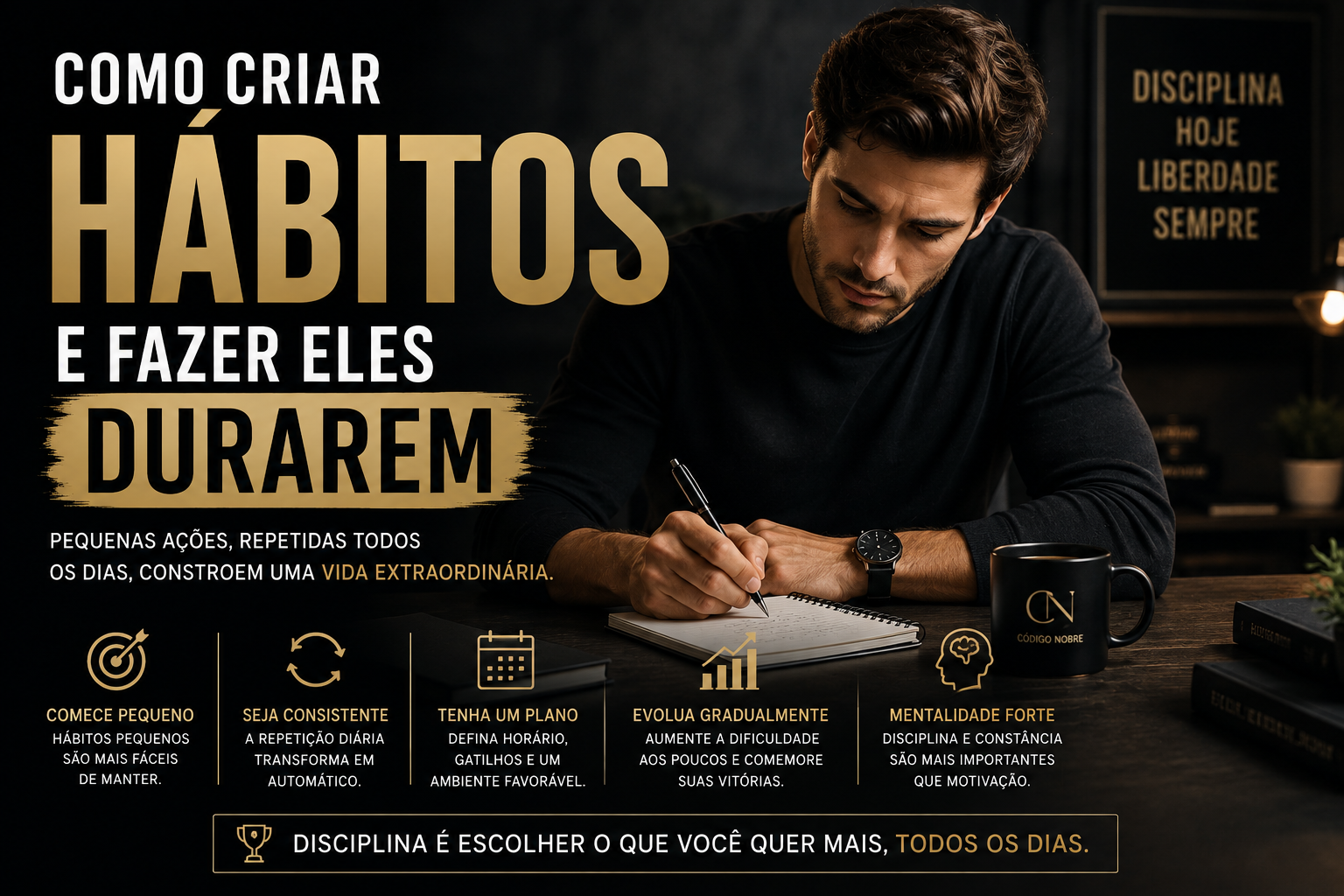 Como criar hábitos e manter uma rotina com disciplina e consistência