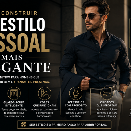 Homem elegante com estilo pessoal sofisticado e roupas masculinas bem ajustadas